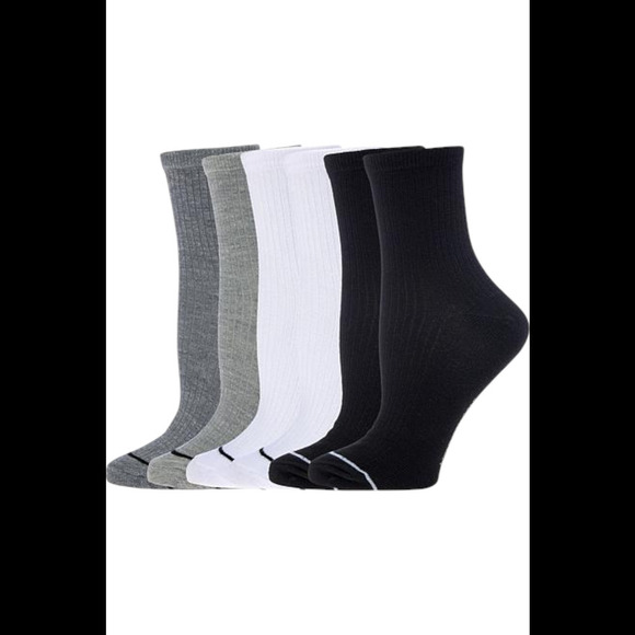 Kenneth Cole Women's 6-Pack Ribbed Demi Crew Sock Medium Gray - Picture 1 of 1